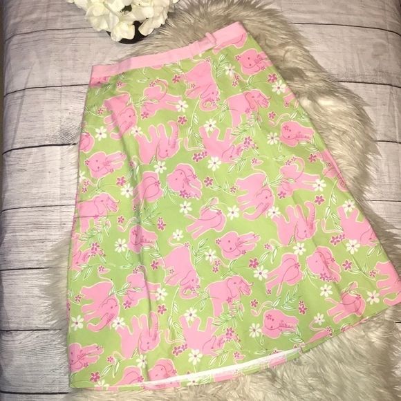 Lilly Pulitzer Dresses & Skirts - Lilly Pulitzer Elephant Print A-Line Skirt